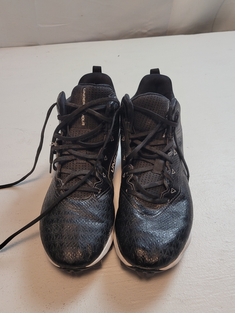 Under Armour Mens Hammer Mid RM Black Football Cleats Shoes 8